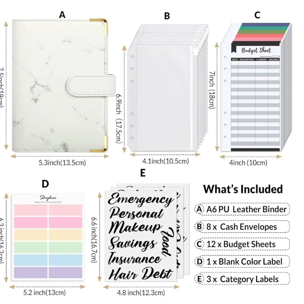 Marble and gold tone budget planner